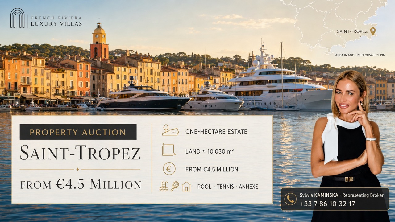 Sylwia Kaminska presenting a one-hectare Saint-Tropez estate with pool and tennis court