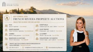 Sylwia Kaminska presenting French Riviera property auctions for September 2026