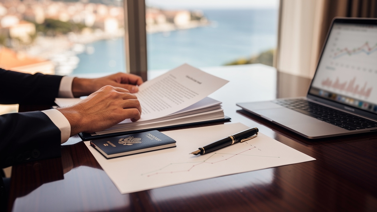 French Riviera Luxury Villas Advisor reviewing wealth compliance documentation for a property purchase