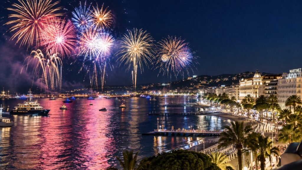 Cannes fire works